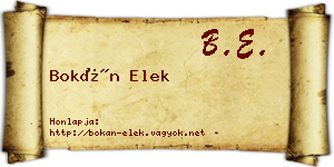 Bokán Elek névjegykártya