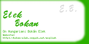 elek bokan business card